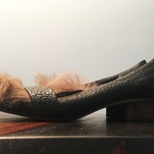 Zero+Maria Cornejo leather shearling heel